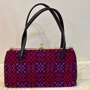 1960s Tapestry & Woven Wool Real Welsh Handbag VINTAGE